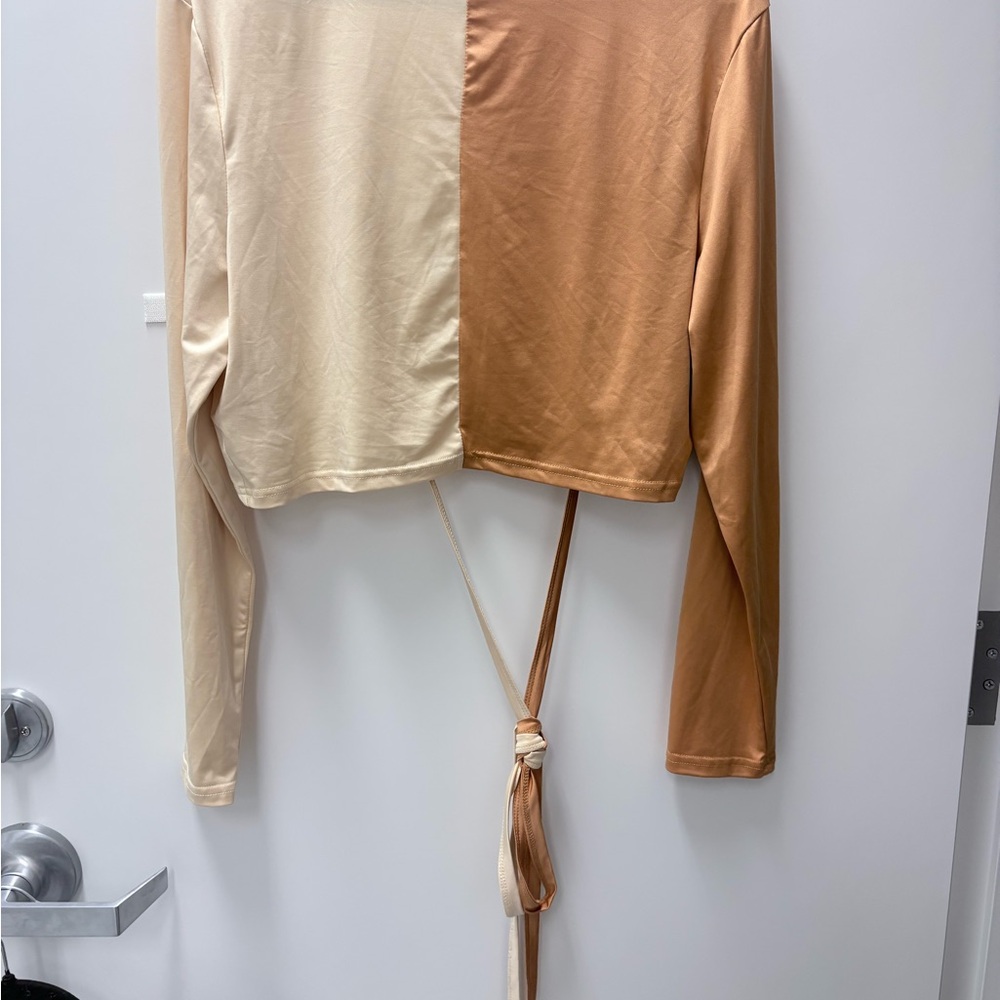 SHEIN Sz 2XL Curve Cream Wrap Cardigan - Picture 3 of 6